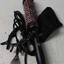 Thermal Hair Brush for Blowout Look, 1.5 Inch Heated Round Brush for Natural Curl,Ionic Curling Iron Wand with Dual Voltage, Volumizing Smoothing Hot Round Brush, Black