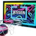 Jesser Hoop Over The Door Mini Basketball Hoop  2 Gameplay Modes: Shot Clock or Score Keeping, 5" Exclusive Ball, Electric LED Scoring, Net, Air Pump - Indoor Sports Fun for Kids 6+
