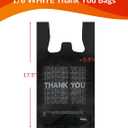 1000 Count Black Thank You Plastic T-Shirt Bags with Handles, 10.5" x 5.5" x 17.5" (1/8 Size), 14 Mic Plastic Grocery Bags for Retail, Shopping, Takeout, Convenience Stores & Small Trash Bags