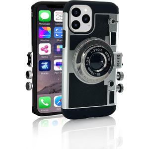 Emily in Paris iPhone 13 Pro Case - Vintage Camera Design, 3D Look, Anti-Lost Lanyard