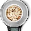 Amazon Basics Digital Kitchen Scale with LCD Display, Tare Function, Multiple Units, Weighs up to 11 Pounds, Batteries Included, Black and Stainless Steel