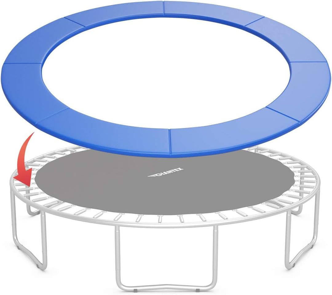 Giantex Trampoline Pad, 8ft 10ft 12ft 14ft 15ft 16ft Trampoline Replacement Safety Pad, No Holes for Pole, Waterproof Trampoline Accessories Spring Cover (Blue)