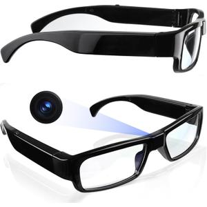 Camera Glasses Video Glasses HD with 64GB Memory Card Recording Glasses Smart Glasses Wearable Eyeglasses for Outdoor Sports
