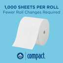 Compact by Georgia-Pacific PRO Coreless 2-Ply Recycled Toilet Paper, White, 1000 Sheets Per Roll, 36 Toilet Tissue Rolls Per Case, 19375, 36 Count