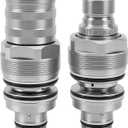 6679837 6680018 Male & Female Flat Face Hydraulic Couplers 46mm, Hydraulic Quick Connect Fittings Compatible with Bobcat T140 T190 T250 T450 753 763 773 A220 A300 A770 S130 S150