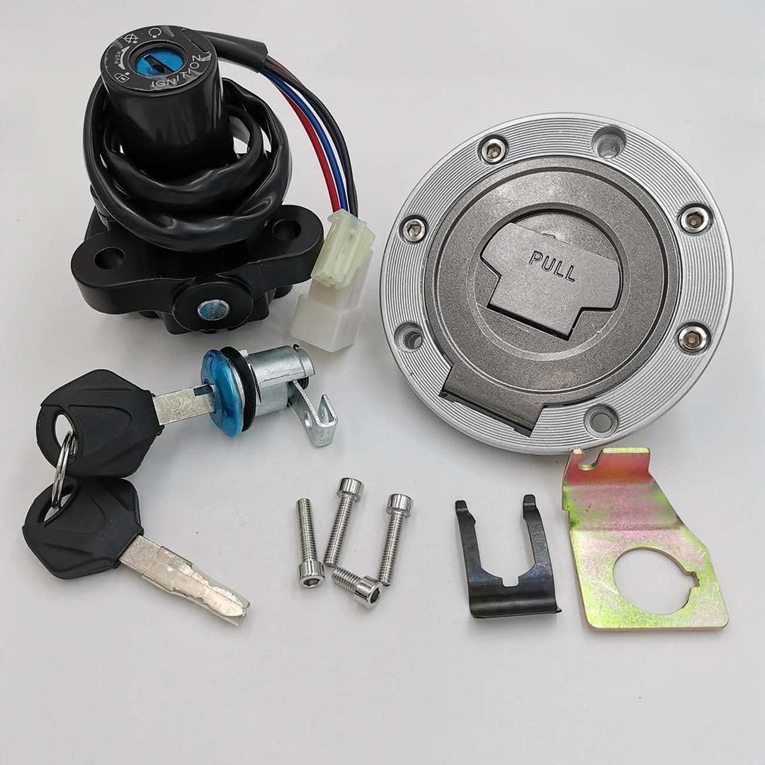 Ignition Switch Set with Keys for Yamaha YZF R1 R6 1992-2012 W/Gas Cap Cover Seat Lock Key