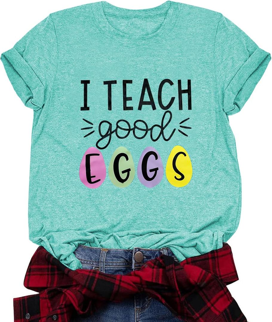 2026 Happy Easter Shirts for Women Funny Bunny Carrots Graphic Shirt Easter Tee Tops