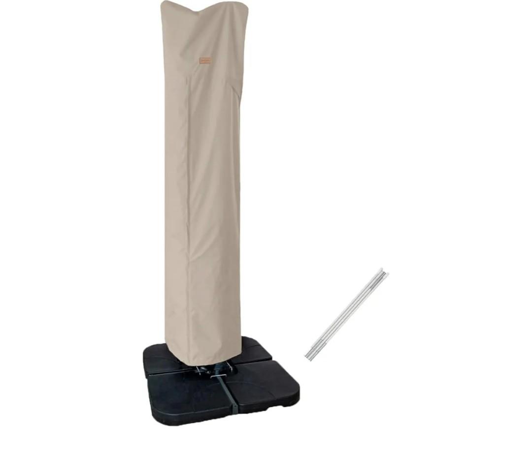 Patio Umbrella Cover for 9ft to 13ft Offset Umbrella, Water Resistant, Curved Cantilever and Straight Pole Parasol Outdoor Umbrellas Cover with Zipper and Rod