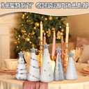 5 Pcs Silver and White Christmas Table Decorations Cone Yarn Tree Velvet Wool Plush Fur Surface Sequined Fabric Mini Christmas Trees for Tiered Tray Home Decoration for Xmas Holiday Decor