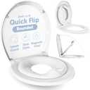 Jool Baby Quick Flip Toilet Seat with Built-in Potty & Splash Guard for Toddler Training, Slow Close (Round)