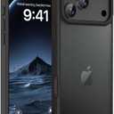 2 x for iPhone 17 Pro Max Case Compatible with Military Grade Drop Protection Slim Translucent Matte Shockproof with Anti-Fingerprint Phone Case (Black, iPhone 17 Pro Max)