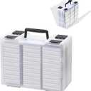 Brappo Trading Card Storage Box for 3200+ Double Sided Card Deck Case, compatible MTG and TCG and Sport Cards etc game cards.(Excluding cards) (Clear)