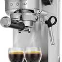 JASSY Espresso Maker 20 Bar Cappuccino Coffee Machine with Milk Steamer for Espresso/Cappuccino/Latte/Mocha for Home Brewing,Single/Double Cup Control,Small Size for Kitchen,1350W, JS-105