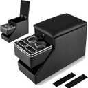 Truck Center Console Organizer Between Seat for Minivans, SUVs, Middle Van Bench Organizer for Floor Console Organizer Storage Box with Locking Design