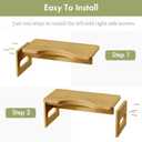 AmazerBath 7 Inches & 9 Inches Adjustable Height Bamboo Toilet Stool Squat Adult for Bathroom Poop Stool with Built-in Bracket, Potty Step Stool with Non-Slip Layer for Bathroom Natural Color