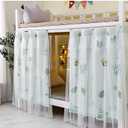 ITODA Bed Curtain Dorm Home Upper&Bottom Bed Cloth Curtain Lightproof Bed Tents Drapes Breathable Dustproof Bed Canopy with Rope Buckles(2 PCS)