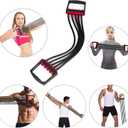 Chest Expander for Chest Arm Legs Shoulder Back Muscles Training, Chest Exerciser for Men with 5 Removable Ropes, Fitness Training Set for Pilates Push Ups Full Body Home Gym Workout Band