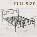 BDEUS Vintage Queen Metal Platform Bed Frame with Headboard and Footboard