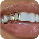 Longita Gold Grills for Your Teeth Grillz for Women Teeth Men Gold Tooth Cap Grillz for Women Golden Tooth Jewelry Hollow out Heart Mouth Grills Men Hip Hop Outfits Custom Accessory Halloween Party