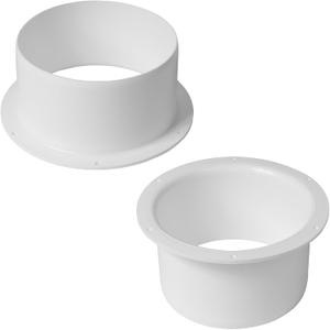 5" Inch Pack of 2 - Duct Connector Flange - Plastic Male End Straight Pipe Coupler for Heating Cooling Ventilation System - Ducting, Dryer Vent Coupling Wall Plate - PVC Flange Adapter, HVAC Fittings