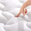 SLEEP ZONE Twin XL Mattress Pad Dorm Bedding Cooling Topper for College, Quilted Fitted Cover Washable, Soft Fluffy Down Alternative Mattress Protector, Deep Pocket 8~21 inch (White, Twin XL)