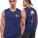 Flafens Tank Tops Men - Sleeveless Shirts for Men Graphic Cotton Mens Tank Tops Summer Fashion Casual Loose Fit Tanktop, M
