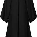 Harry Potter Adult House Robe Official Hogwarts House Costume with Embroidered Crest, Color Lining & Wand Pocket (Black, L)