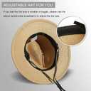 Lanzom Women Wide Brim Straw Panama Roll up Hat Fedora Beach Sun Hat UPF50+