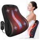 KNQZE Lumbar Support Pillow for Office Chair, Heated Back Support Pillow with Vibration, Back Massage for Pain Relief, 3 Heating Levels & 4 Motors & 3 Intensities, at Home Office Car Sofa - Black