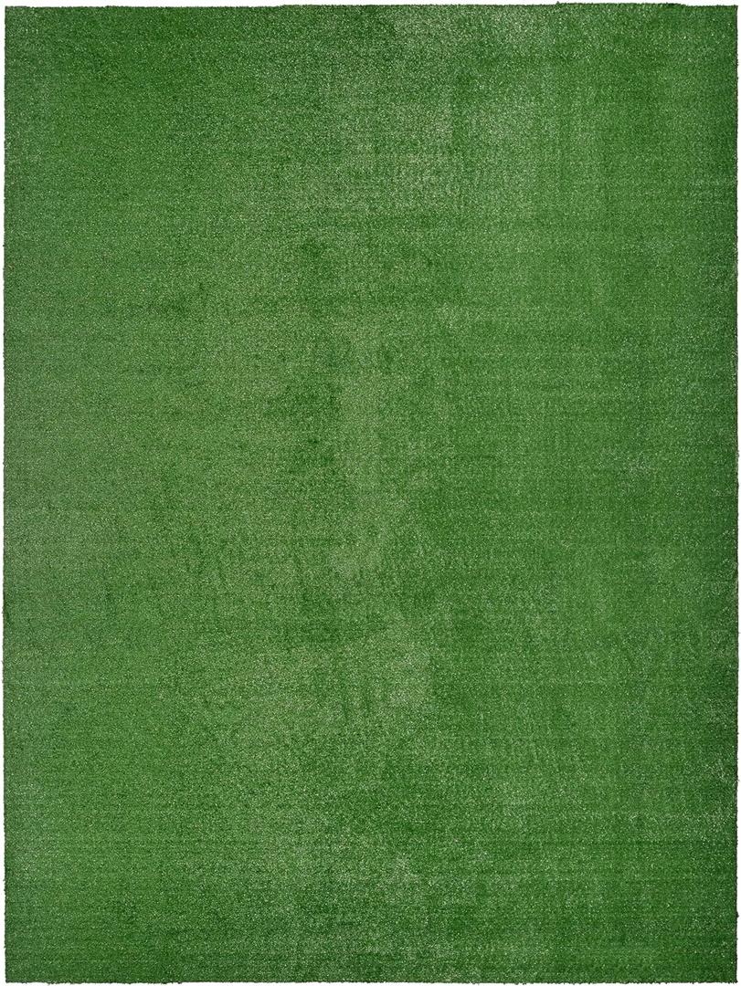 Garland Rug Artificial Grass 12 Ft. X 21 Ft. Large Indoor/Outdoor Area Rug Green -Lush Green, Durable, and Low-Maintenance for Patios, Lawns, and More