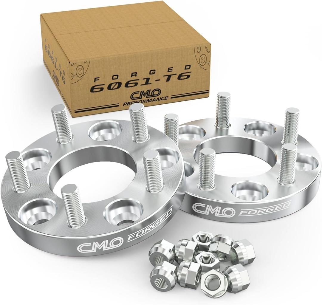 Customadeonly 5x114.3 to 5x100 Wheel Adapters (2pcs 25mm Thick) 73mm Bore M12x1.5 Studs -Allow 5x114.3 Hub to Mount 5x100 Wheel -Trimming Factory Studs May Required (Silver)