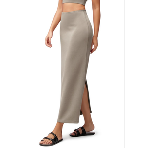 ODODOS Modal Soft Maxi Skirt for Women, Back Slit High Waist Casual Long Pencil Skirts Size S