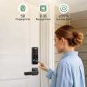 Philips Fingerprint Keyless Entry Door Lock, Electronic Door Lock with Touchscreen, Long-Lasting Battery, Auto Locking, One-Time Code, Keypad Deadbolt, One-Touch Locking, Matte Black