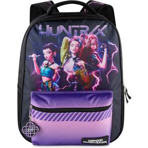 AI ACCESSORY INNOVATIONS K-Pop Demon Hunters Huntrix 16 Backpack for Girls, Featuring Rumi, Zoey, Mira, Rubber Molded Bag Charm, Huntrix