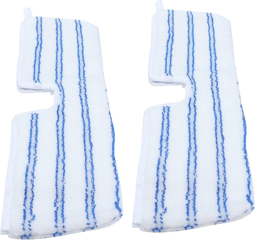 2 Pack Microfiber Mop Replacement Heads Compatible with O-Cedar Dual Action Flat Mop for Dry/Wet Use, Machine Washable Reusable Flip Mop Refills All Surface Cleaning(Blue White Stripe)
