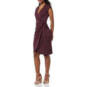 Amazon Essentials Women's Classic Cap Sleeve Wrap Dress with V Neck  M