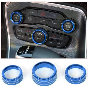 Voodonala Air Conditioner Switch CD Button Knob for Dodge Challenger 2015-2024 Charger Chrysler 300 300s 2015-2019, for RAM 2013-2018 (Aluminum Alloy Blue)