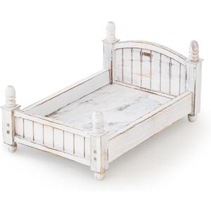 Kate Newborn Photography Props Retro Wooden Bed Posing Props Photoshoot Vintage Doll Bed for Baby Photography