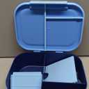 Leakproof Lunch Box  3-Compartment Bento Box, Cooler Pack & Adjustable Divider, Extra Large & BPA-Free  Dishwasher Safe, Ideal for On-the-Go Meals, Navy & Blue