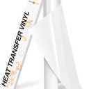 HTVRONT HTV Roll Heat Transfer Vinyl - 12" x 8ft White HTV Vinyl for Shirts, Iron on Vinyl for All Cutting Machine - Easy to Cut & Weed for Heat Transfer Design (White)