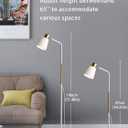 LALISU Floor Lamp, Industrial Floor Lamps for Living Rooms Rustic Farmhouse Reading Standing Floor Lamp Adjustable Metal Heads Indoor Task Lighting for Living Room Bedroom Office Home Décor (White)