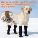 Dog Socks 4-Pack for Medium & Large Dogs, Waterproof, Wear-Resistant, Non-Slip, Prevent Licking Paws, Adjustable Straps, Anti-Falling Off, for Wooden Floors, Indoor & Outdoor Use (Black, S)
