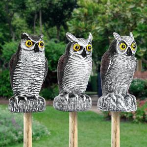 3Pack Owl Decoys for Bird Deterrent  Weatherproof Bird Repellent Devices for Outdoor Use  Plastic Owls to Scare Birds Away and Control Garden Pests