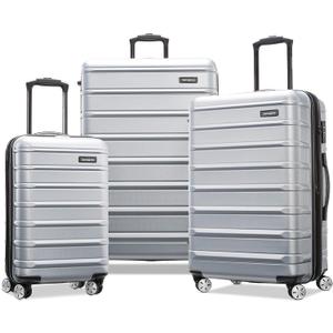 Samsonite Omni 2 Hardside 3 Piece Set - Includes Global Carry-On, Medium, & Large Checked Suitcases - 360 Dual Spinner Wheels - Integrated TSA Lock & Expansion - Artic Silver
