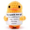 6 x Positive Crochet Duck, Keep Waddling Your Way Handmade Mini Duck Crochet Animal with Inspirational Affirmation Card, Cute Desk Decor Graduation Ducks Gift for Women Men Mom Daughter Coworker Bday