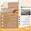Egofine 11x14 Picture Frames 4 Pack Display Pictures 5x7/8x10 with Mat or 11x14 Without Mat Made of Solid Wood Covered by Plexiglass for Table Top Display and Wall Mounting Photo Frame, Light Brown