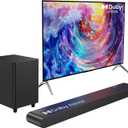 Miroir 3.1CH Dolby Atmos Soundbar for Smart TV, 390w Virtual Atomos Surround Sound & Wired Subwoofer, 4K HDR Passthrough, HDMI/eARC Home Theater System