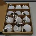 12 Pcs Velvet Christmas Balls Bulk Shatterproof Plastic Christmas Tree Decorations for Decorative Hanging Baubles (12, White, 2.36Inch)