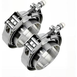 ROADFORMER 3" V Band Clamp Kit with Male Female Exhaust Flanges, 2 Pack Quick Release 3 Inch Exhaust Clamp, Stainless Steel Pipe Clamp for Turbo, Downpipe, Intercooler & Muffler