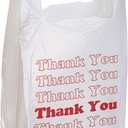 SSWBasics White Thank You Bags Case of 1000-11  x 6" x 21" - Thickness .48mil HDPE- Standard Supermarket Size, Perfect for Grocery, Retail, Convenience Stores, Take-Out and Home Use